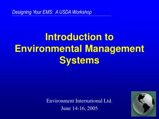 Introduction to Environmental Management Systems