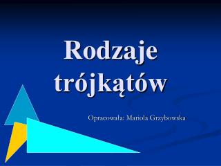 Rodzaje trójkątów