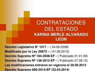 CONTRATACIONES DEL ESTADO KARINA MERLE ALVARADO LEON