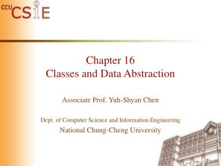 Chapter 16 Classes and Data Abstraction