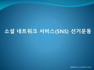 소셜 네트워크 서비스 (SNS) 선거운동