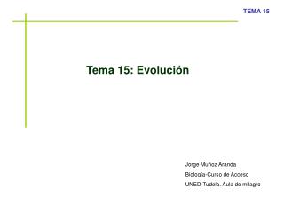 Tema 15: Evolución