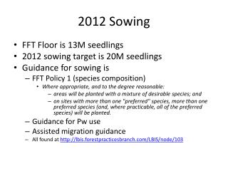 2012 Sowing