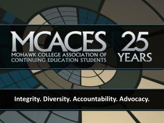 Integrity. Diversity. Accountability. Advocacy.