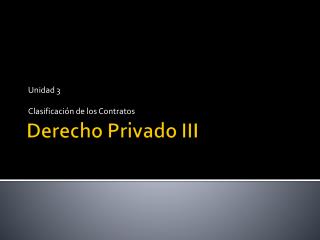 Derecho Privado III