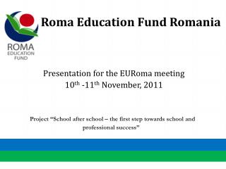 Roma Education Fund Romania
