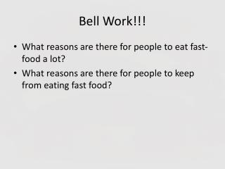 Bell Work!!!