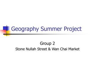 Geography Summer Project