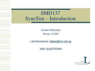 SMD137 SyncSim – Introduction