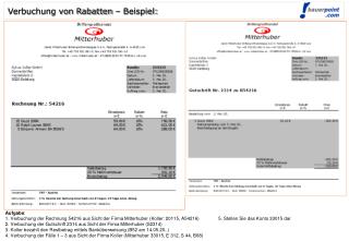 Verbuchung von Rabatten – Beispiel: