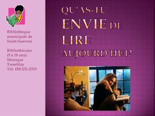 Qu’as-tu envie de lire aujourd’hui ?