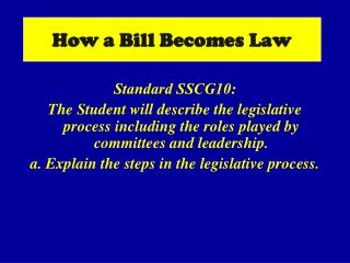 How a Bill Becomes Law