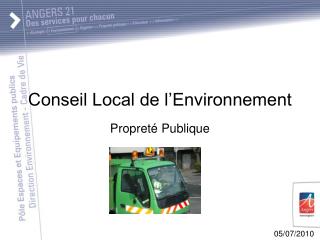 Conseil Local de l’Environnement Propreté Publique