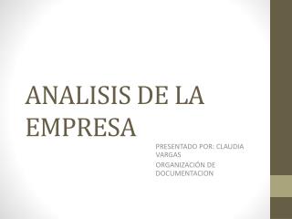 ANALISIS DE LA EMPRESA