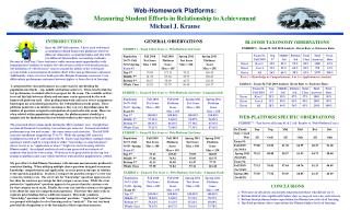 Web-Homework Platforms : Measuring Student Efforts in Relationship to Achievement