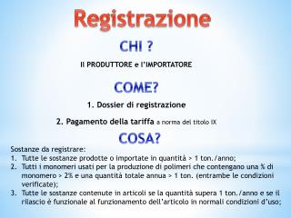 1. Dossier di registrazione