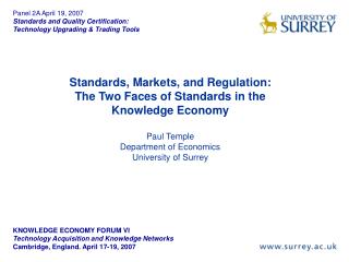 KNOWLEDGE ECONOMY FORUM VI Technology Acquisition and Knowledge Networks