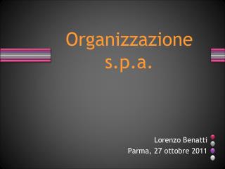 Organizzazione s.p.a.