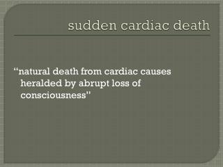 sudden cardiac death