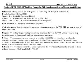 Project: IEEE P802.15 Working Group for Wireless Personal Area Networks (WPANs)