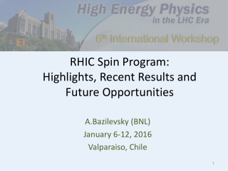 RHIC Spin Program: Highlights , Recent Results and Future Opportunities