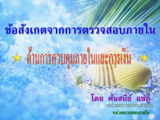 ข้อสังเกตจากการตรวจสอบภายใน