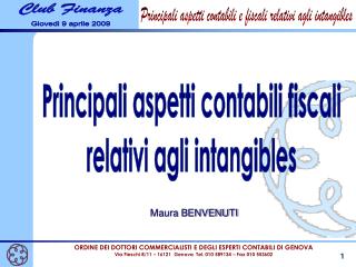 Principali aspetti contabili fiscali relativi agli intangibles