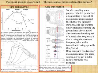 Flare peak analysis v.s . core shift ： The same optical thickness transition surface?