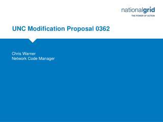 UNC Modification Proposal 0362