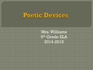 Poetic Devices