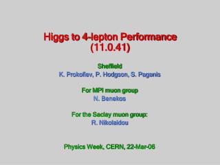 Higgs to 4-lepton Performance (11.0.41)