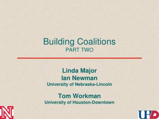 Building Coalitions PART TWO