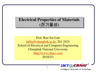 Electrical Properties of Materials ( 전기물성 )