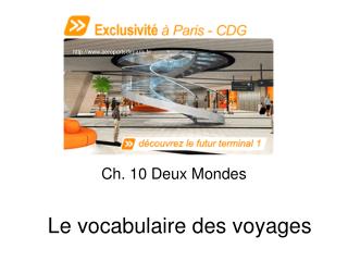 Le vocabulaire des voyages