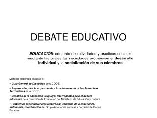 DEBATE EDUCATIVO