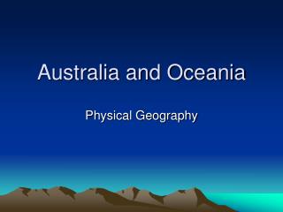 Australia and Oceania