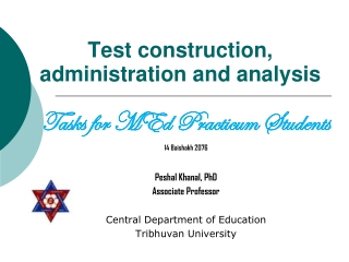 Test construction, administration and analysis