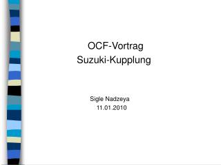 OCF-Vortrag Suzuki-Kupplung Sigle Nadzeya