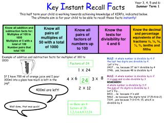 Example of addition and subtraction facts for multiples of 100 to 1000: