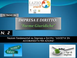 IMPRESA E DIRITTO: “Forme Giuridiche”