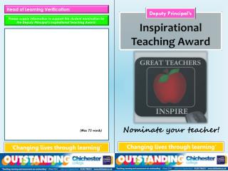 Inspirational Teaching Award