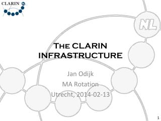 The CLARIN INFRASTRUCTURE