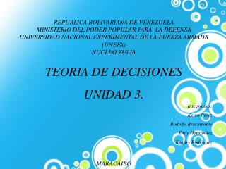 REPUBLICA BOLIVARIANA DE VENEZUELA MINISTERIO DEL PODER POPULAR PARA LA DEFENSA