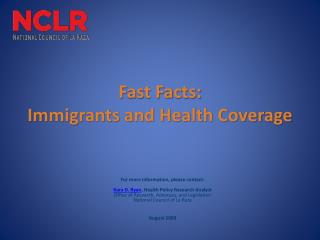 Fast Facts: Immigrants and Health Coverage