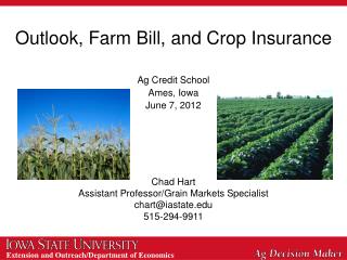 Outlook, Farm Bill, and Crop Insurance