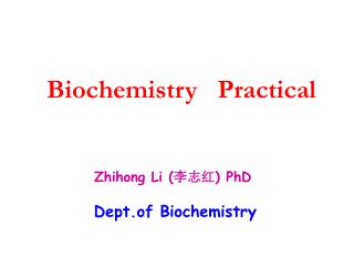 Biochemistry Practical