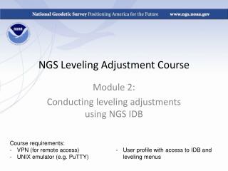 NGS Leveling Adjustment Course