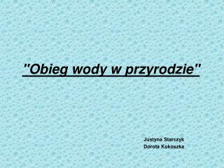 &quot;Obieg wody w przyrodzie&quot;