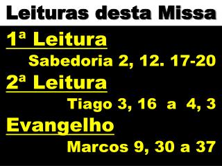 Leituras desta Missa