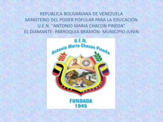 REPUBLICA BOLIVARIANA DE VENEZUELA MINISTERIO DEL PODER POPULAR PARA LA EDUCACIÓN